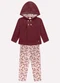 Milon - Conjunto Infantil Menina Flores Vermelho - variação: Vermelho