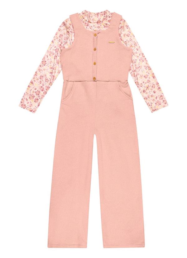 Colorittá - Conjunto Infantil Menina Florido Amplo Rosa