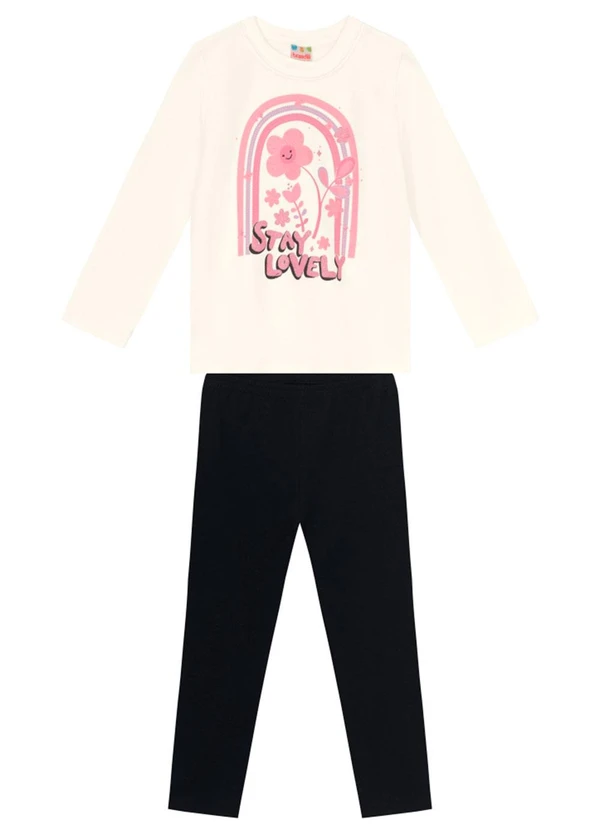 Brandili - Conjunto Infantil Menina Florido Azul 2