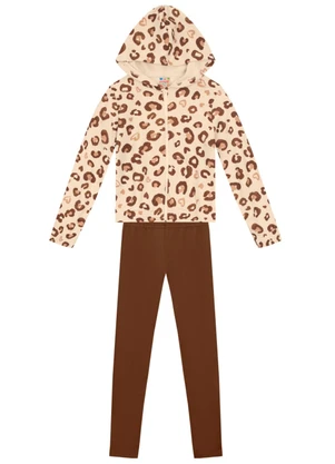 Brandili - Conjunto Infantil Menina Florido Bege - BRANDILI