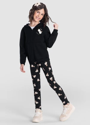Brandili - Conjunto Infantil Menina Florido Preto - BRANDILI