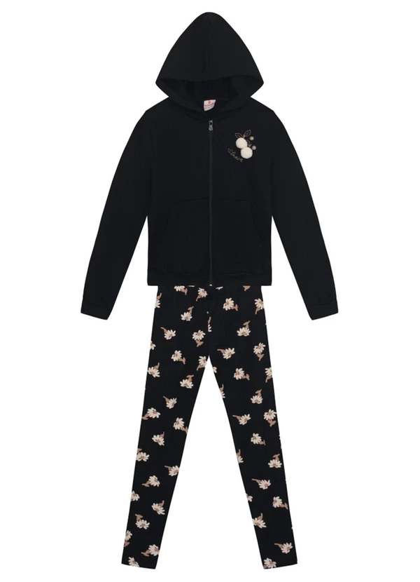 Brandili - Conjunto Infantil Menina Florido Preto 2