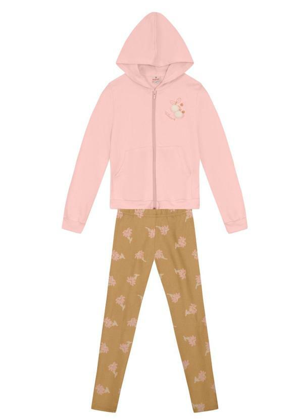 Brandili - Conjunto Infantil Menina Florido Rosa