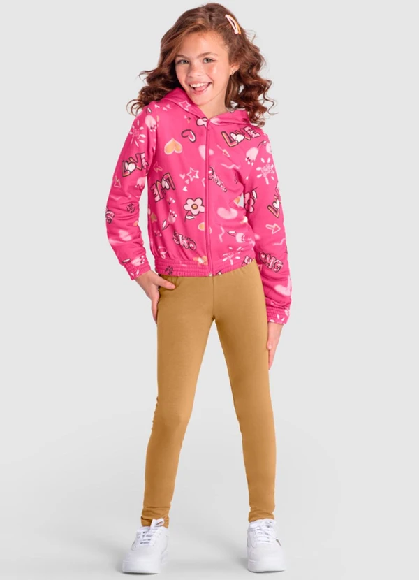 Brandili - Conjunto Infantil Menina Florido Rosa