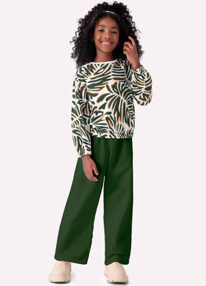 Nanai - Conjunto Infantil Menina Folhagem Off White - NANAI