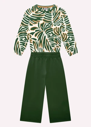 Nanai - Conjunto Infantil Menina Folhagem Off White - NANAI