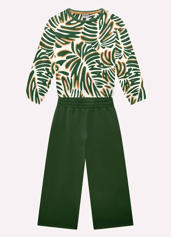 Nanai - Conjunto Infantil Menina Folhagem Off White 2