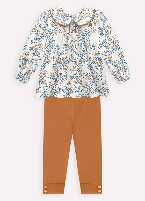 Milon - Conjunto Infantil Menina Folhagem Off White 2