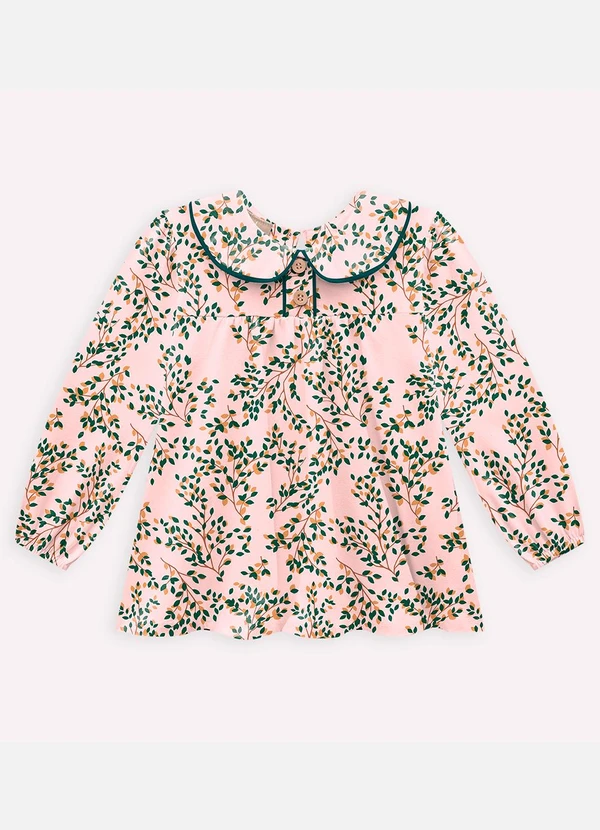 Milon - Conjunto Infantil Menina Folhagem Rosa 2