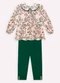 Milon - Conjunto Infantil Menina Folhagem Rosa - variação: Rosa