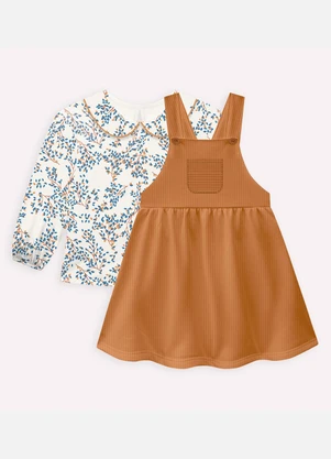 Milon - Conjunto Infantil Menina Folhas Marrom - MILON
