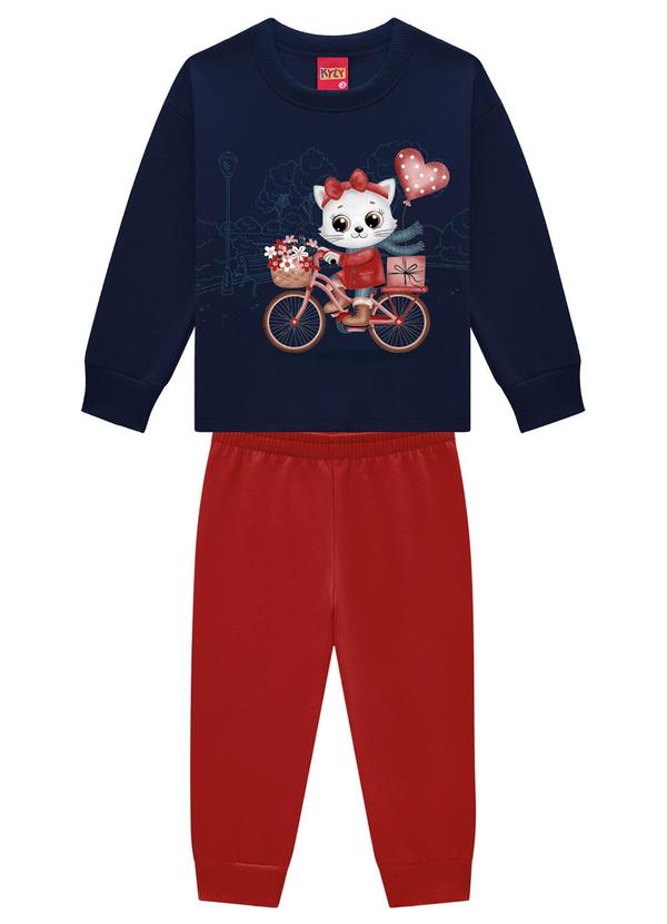 Kyly - Conjunto Infantil Menina Gatinha Azul