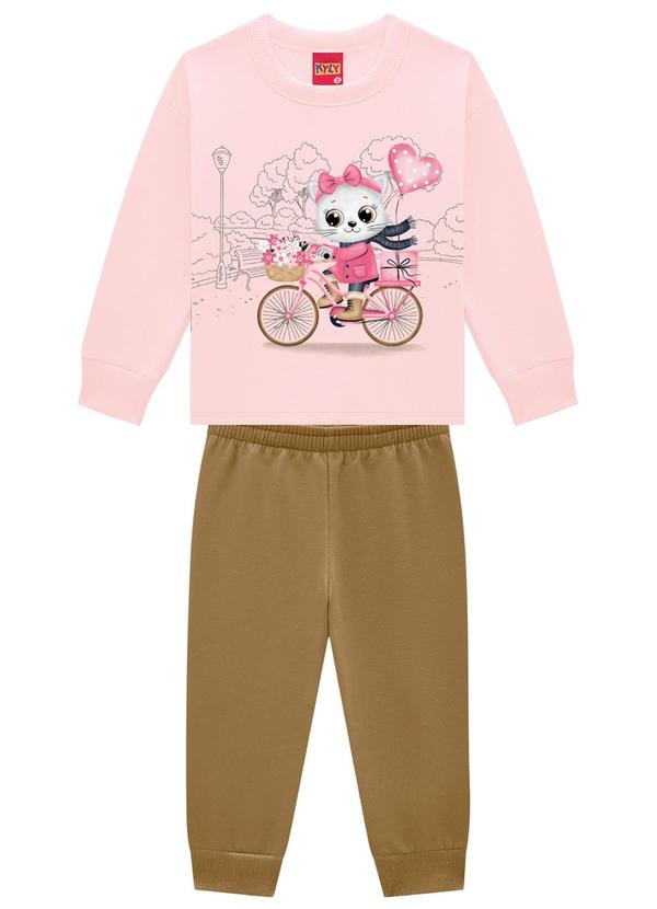 Kyly - Conjunto Infantil Menina Gatinha Rosa