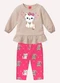 Kyly - Conjunto Infantil Menina Gatinho Bege - variação: Bege