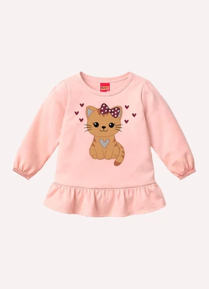 Kyly - Conjunto Infantil Menina Gatinho Rosa - KYLY