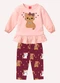Kyly - Conjunto Infantil Menina Gatinho Bege - variação: Rosa