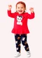 Kyly - Conjunto Infantil Menina Gatinho Bege - variação: Vermelho