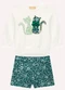 Milon - Conjunto Infantil Menina Gatinhos Branco - variação: Branco