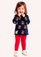Kyly - Conjunto Infantil Menina Gatos Azul - variação: Azul