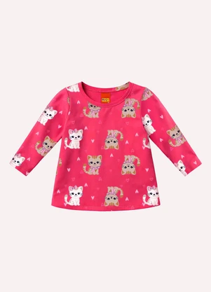 Kyly - Conjunto Infantil Menina Gatos Rosa - KYLY