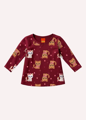Kyly - Conjunto Infantil Menina Gatos Vermelho - KYLY