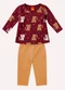 Kyly - Conjunto Infantil Menina Gatos Azul - variação: Vermelho