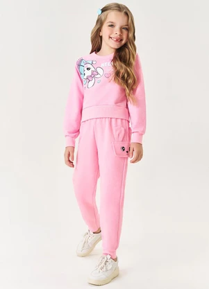 Abrange - Conjunto Infantil Menina Hello Bunny Rosa - ABRANGE