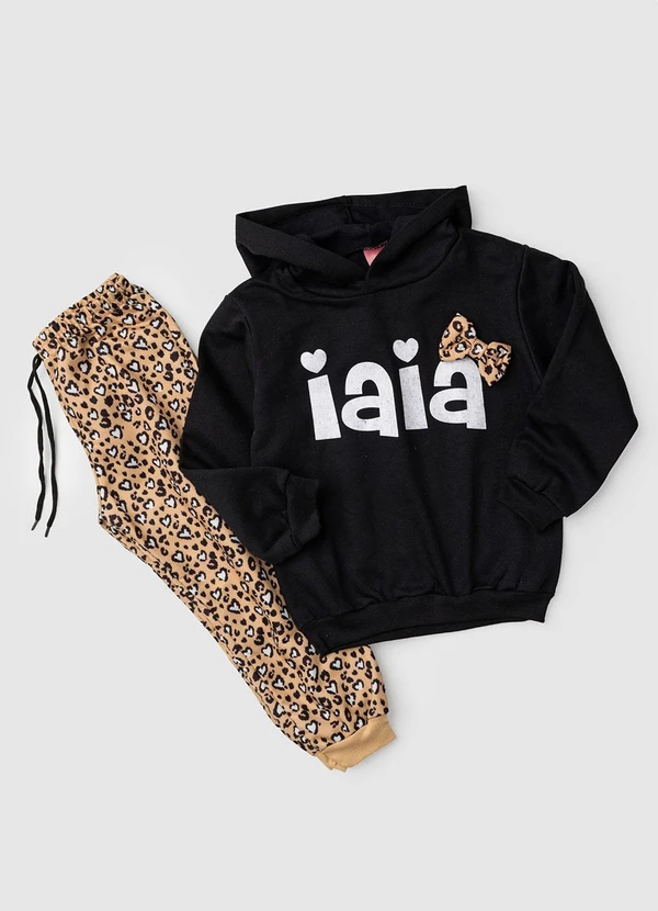 Rosa Azul - Conjunto Infantil Menina Inverno Iaia Preto 2