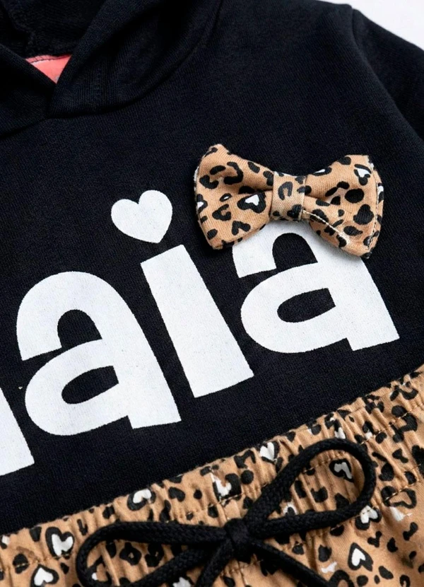 Rosa Azul - Conjunto Infantil Menina Inverno Iaia Preto 5