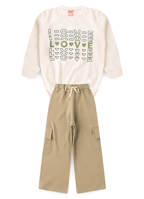 Rosa Azul - Conjunto Infantil Menina Inverno Love Iaia Cinza 1