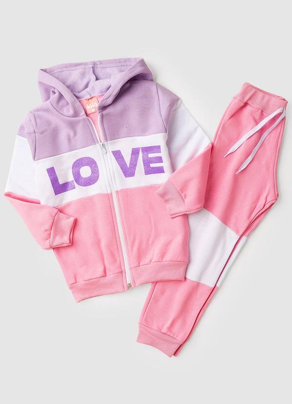 Rosa Azul - Conjunto Infantil Menina Inverno Love Iaia Roxo