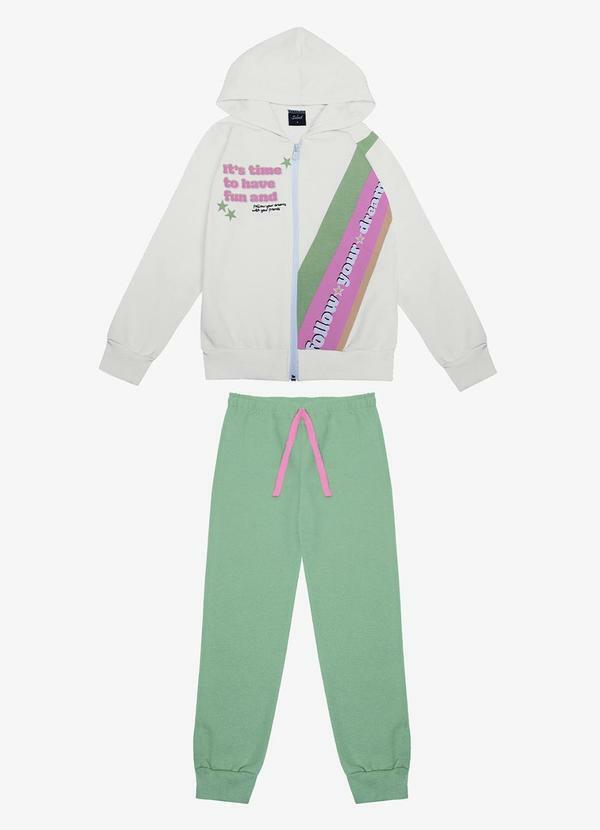 Select - Conjunto Infantil Menina Jaqueta com Calça Bege