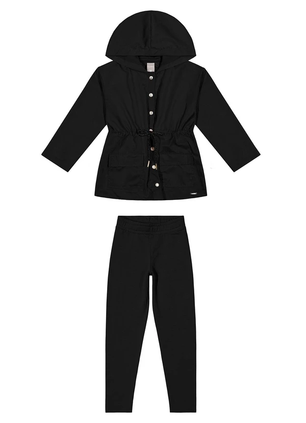 Colorittá - Conjunto Infantil Menina Jaqueta e Legging Preto 2