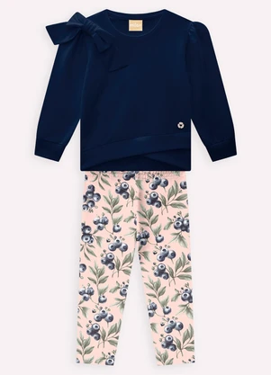 Milon - Conjunto Infantil Menina Laço Azul - MILON