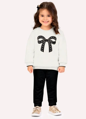 Milon - Conjunto Infantil Menina Laço Branco - MILON