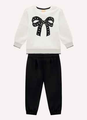 Milon - Conjunto Infantil Menina Laço Branco - MILON