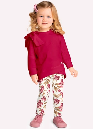 Milon - Conjunto Infantil Menina Laço Rosa - MILON