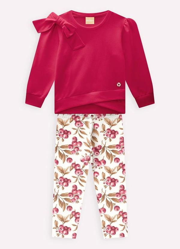 Milon - Conjunto Infantil Menina Laço Rosa 2