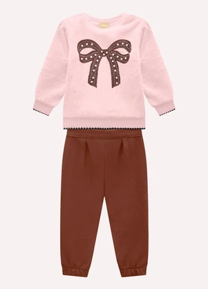 Milon - Conjunto Infantil Menina Laço Rosa - MILON