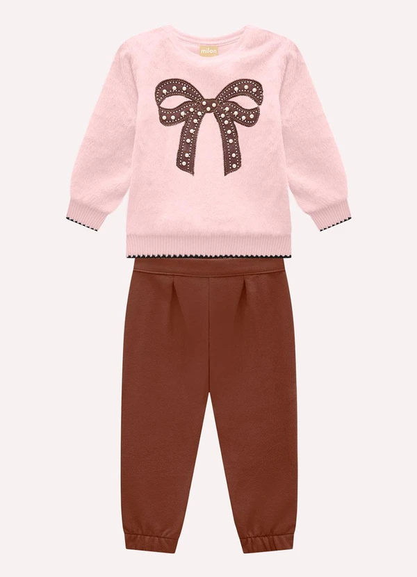 Milon - Conjunto Infantil Menina Laço Rosa