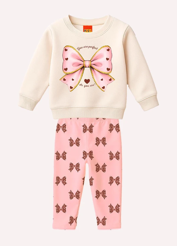Kyly - Conjunto Infantil Menina Laços Branco