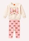 Kyly - Conjunto Infantil Menina Laços Cinza - variação: Branco