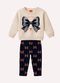 Kyly - Conjunto Infantil Menina Laços Cinza - variação: Cinza