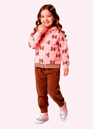 Kyly - Conjunto Infantil Menina Laços Rosa - KYLY