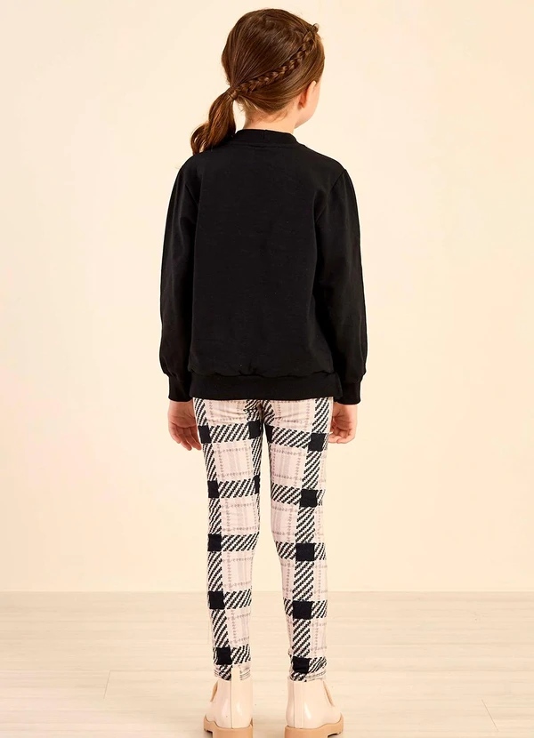 Colorittá - Conjunto Infantil Menina Legging Xadrez Preto 2