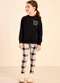 Colorittá - Conjunto Infantil Menina Legging Xadrez Rosa - variação: Preto