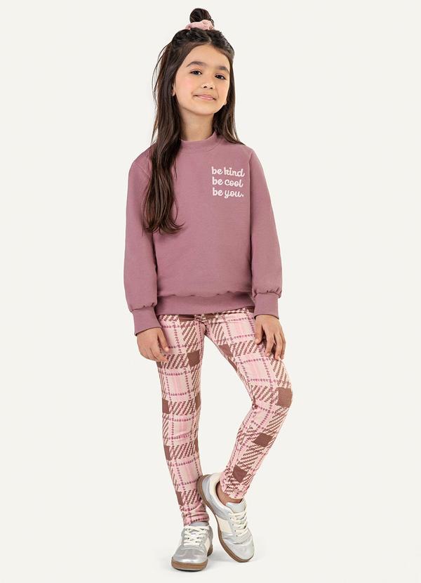 Colorittá - Conjunto Infantil Menina Legging Xadrez Rosa