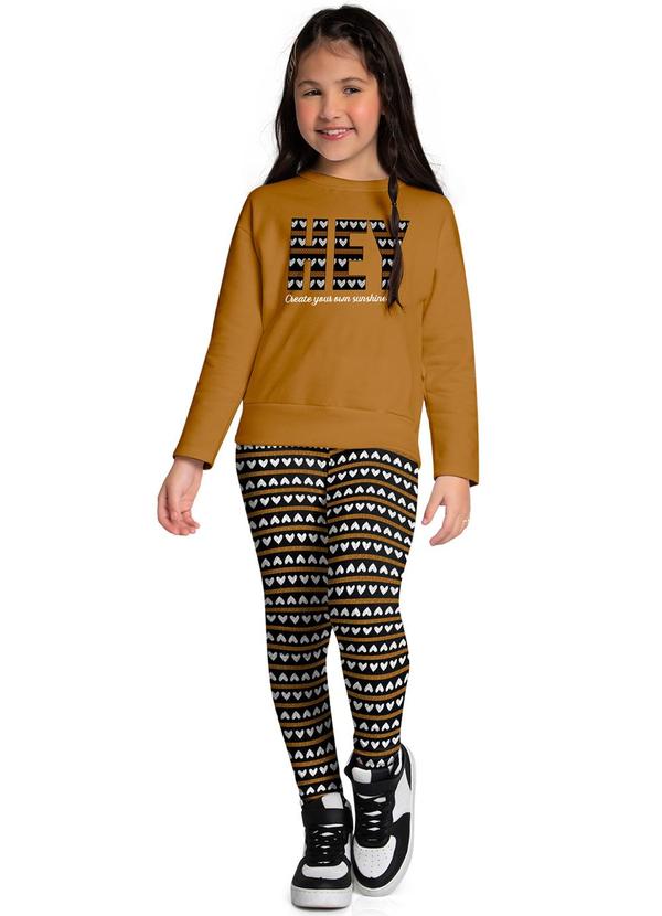 Kyly - Conjunto Infantil Menina Lettering Amarelo
