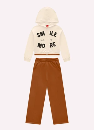 Kyly - Conjunto Infantil Menina Lettering Bege - KYLY