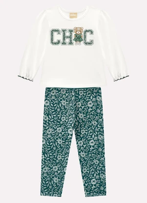 Milon - Conjunto Infantil Menina Lettering Branco - MILON